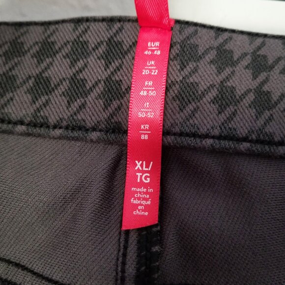 SPANX Jean-ish® Ankle Leggings Pull On Pants XL Houndstooth Black Gray Stretch - Picture 9 of 15